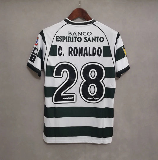 C RONALDO SPORTING 2001/03 SHIRT (embroided logo)