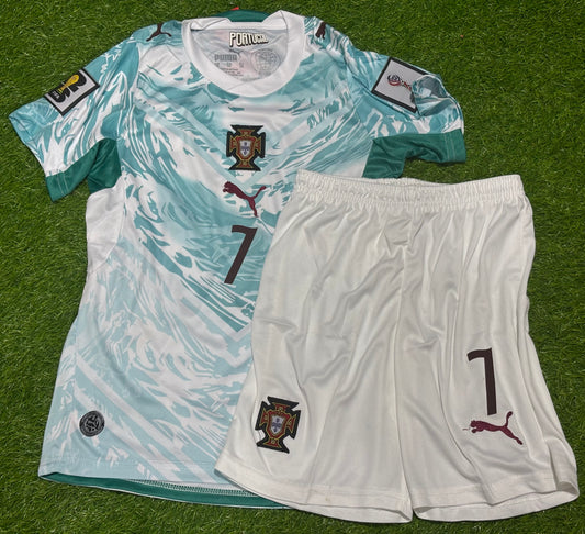RONALDO 7 PORTUGAL AWAY FIFA CUP KIDS KIT(SHIRT+SHORT)