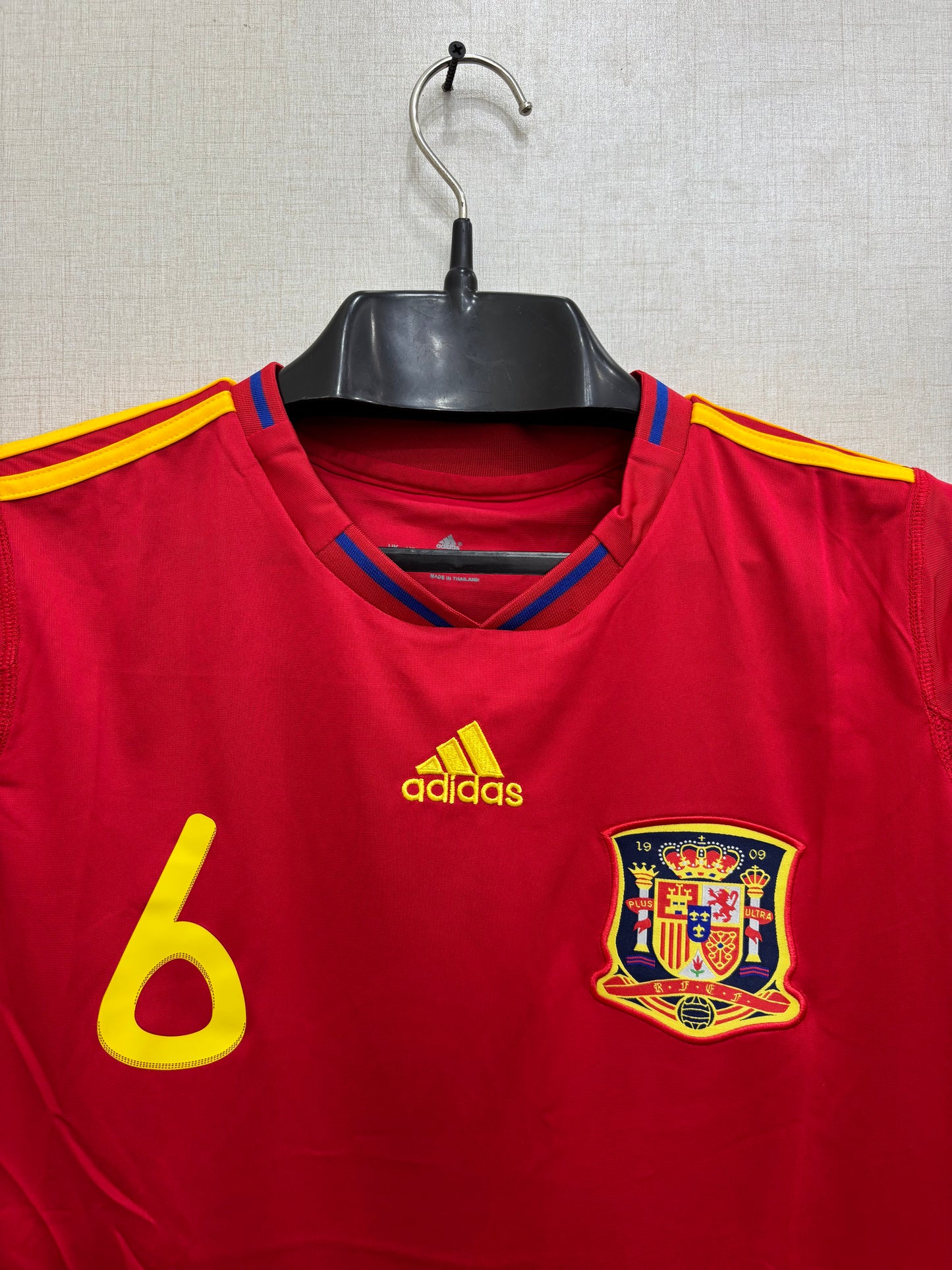SPAIN INIESTA 6 2006 FIFA CUP ORIGINAL HOME SHIRT