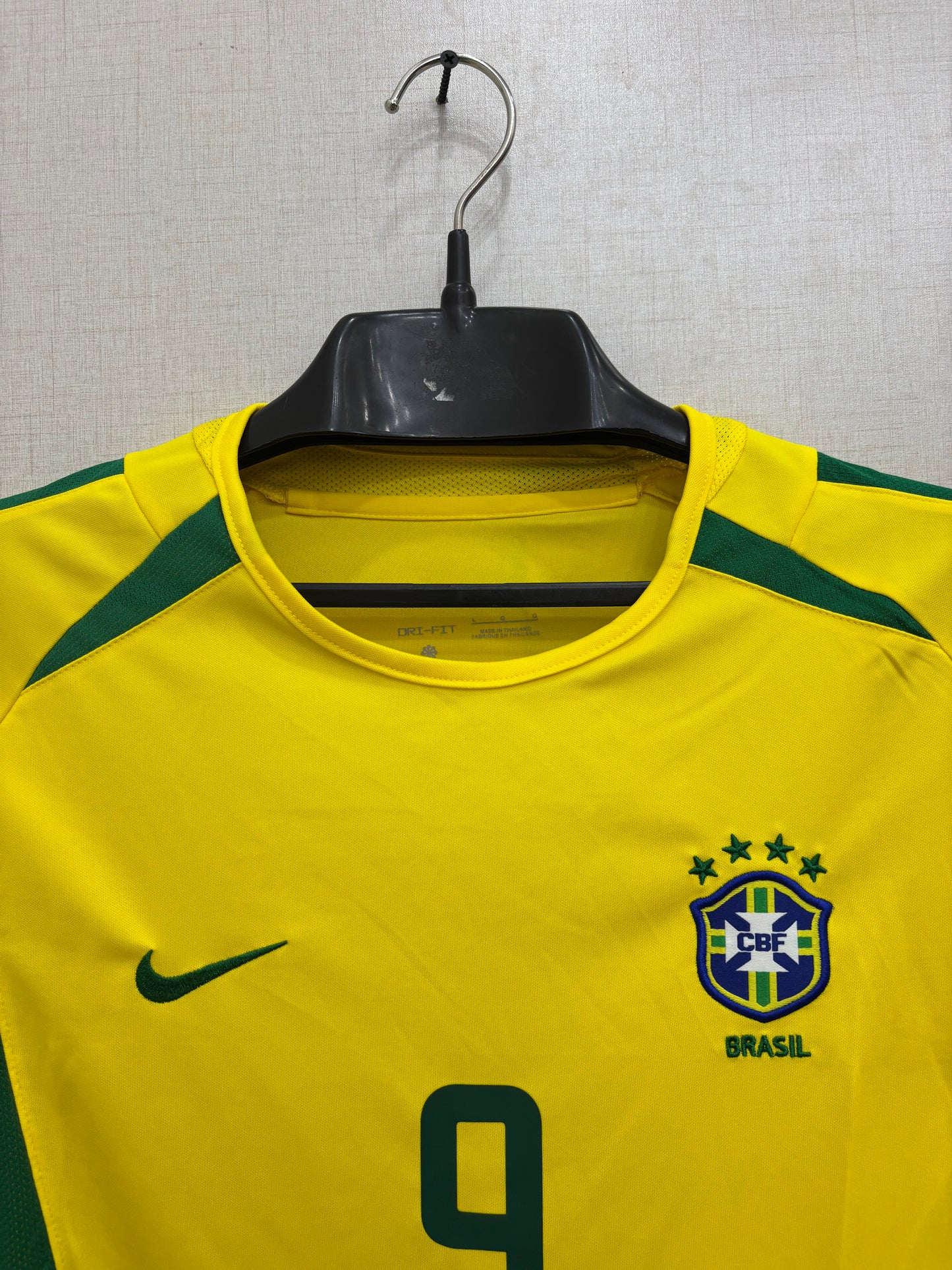 BRAZIL RONALDO 9 FIFA 2002 HOME ORIGINAL SHIRT