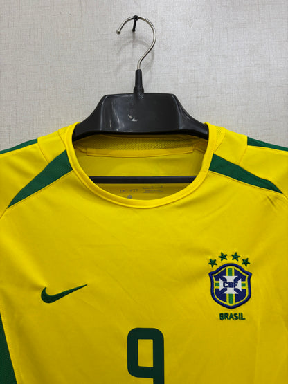 BRAZIL RONALDO 9 FIFA 2002 HOME ORIGINAL SHIRT