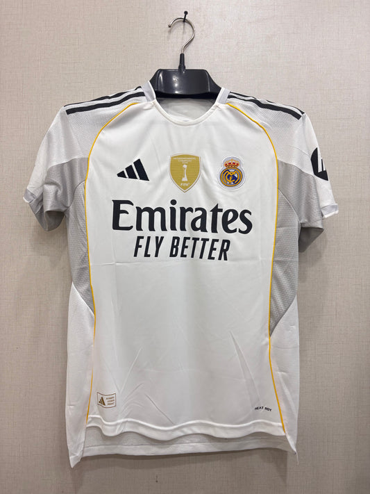 Real Madrid Home half sleeve  Shirt 25/26(EMBROIDED LOGO)