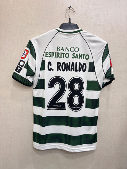 C RONALDO SPORTING 2001/03 SHIRT (embroided logo)