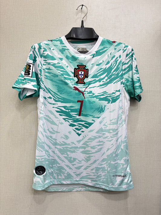 RONALDO 7 PORTUGAL AWAY FIFA CUP JERSEY (EMBROIDED LOGO)