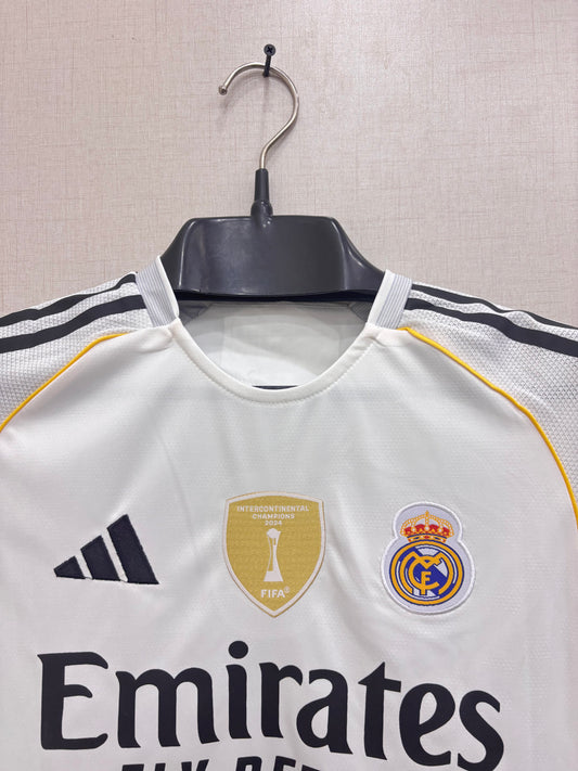 Real Madrid Home half sleeve  Shirt 25/26(EMBROIDED LOGO)