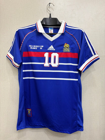 FRANCE ZIDANE 10 1998 FIFA CUP HOME ORIGINAL SHIRT