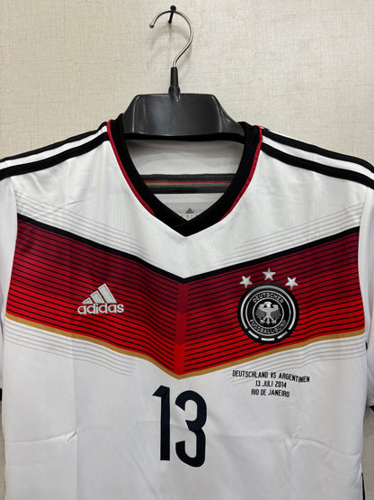 GERMANY HOME THOMAS MULLER 13 FIFA WORLD CUP 2014 ORIGINAL SHIRT