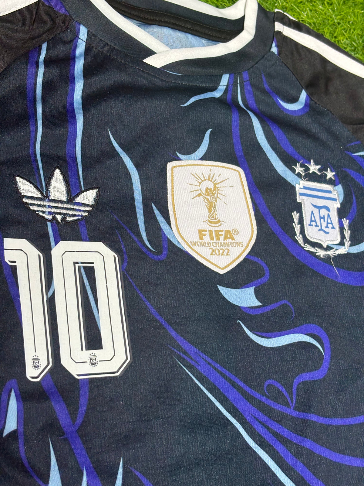 MESSI 10 ARGENTINA AWAY FIFA CUP  KIDS KIT (EMBROIDED LOGO)