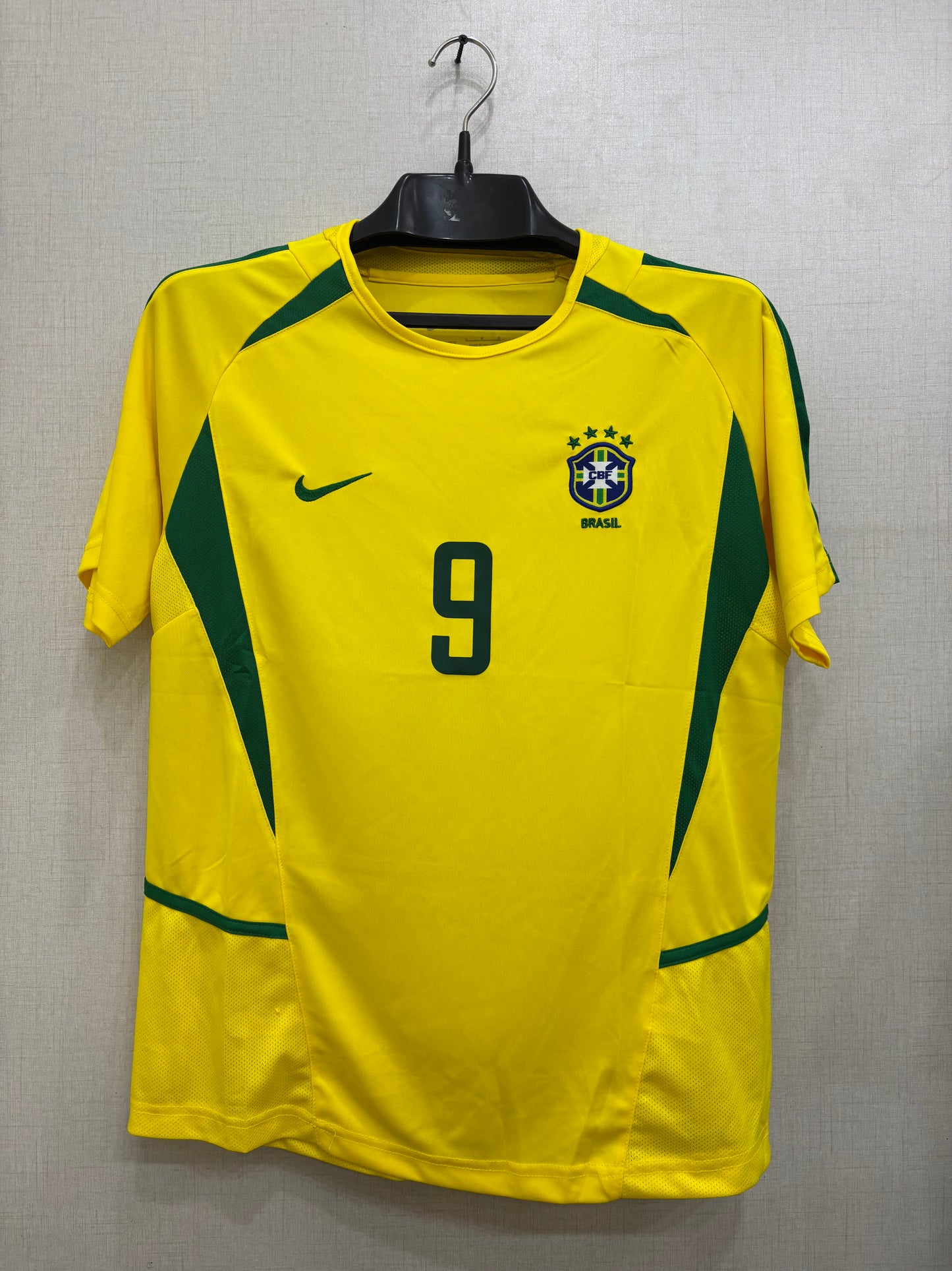 BRAZIL RONALDO 9 FIFA 2002 HOME ORIGINAL SHIRT