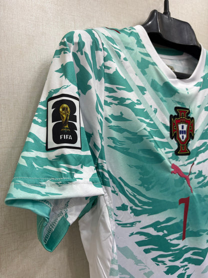RONALDO 7 PORTUGAL AWAY FIFA CUP JERSEY (EMBROIDED LOGO)