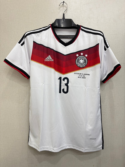 GERMANY HOME THOMAS MULLER 13 FIFA WORLD CUP 2014 ORIGINAL SHIRT