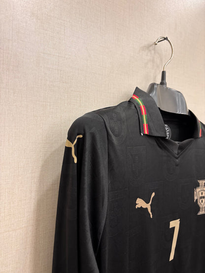 RONALDO 7 PORTUGAL BLACK JERSEY (ALL PLAYER VERSION LOGO)