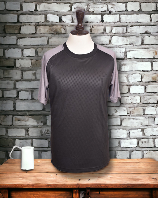 GREY AND BLACK RAGLAN DRI-FIT SWEAT ABSORBANT SHIRT