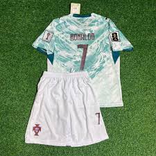 RONALDO 7 PORTUGAL AWAY FIFA CUP KIDS KIT(SHIRT+SHORT)