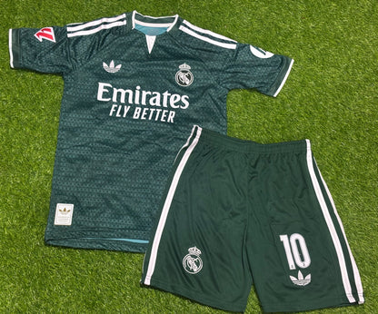 MBAPPE 10 REAL MADRID AWAY KIDS KIT 26/27 EMBROIDED LOGO