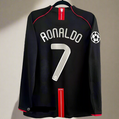 RONALDO 7 MANCHESTER UNITED BLACK SHIRT 2007/08