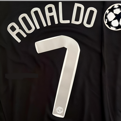 RONALDO 7 MANCHESTER UNITED BLACK SHIRT 2007/08