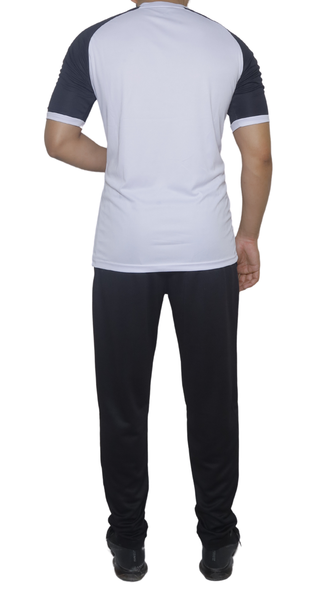 White Shirt With Black Shoulder and Black Trouser-Summer's Track Suits